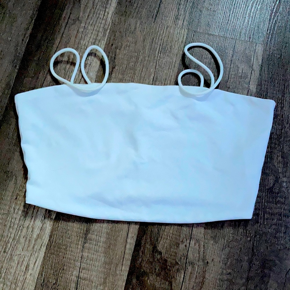 selling this crop top from shein! white, and size is an XS.